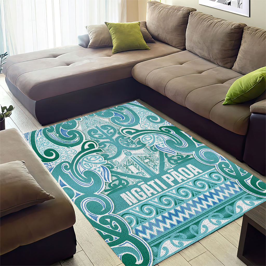Aotearoa Iwi Ngati Paoa Area Rug Maori Wharenui House Tribal Pattern