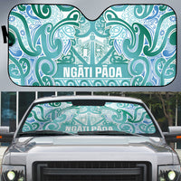 Aotearoa Iwi Ngati Paoa Auto Sun Shade Maori Wharenui House Tribal Pattern