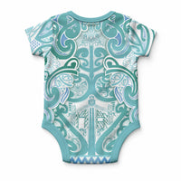 Aotearoa Iwi Ngati Paoa Baby Onesie Maori Wharenui House Tribal Pattern