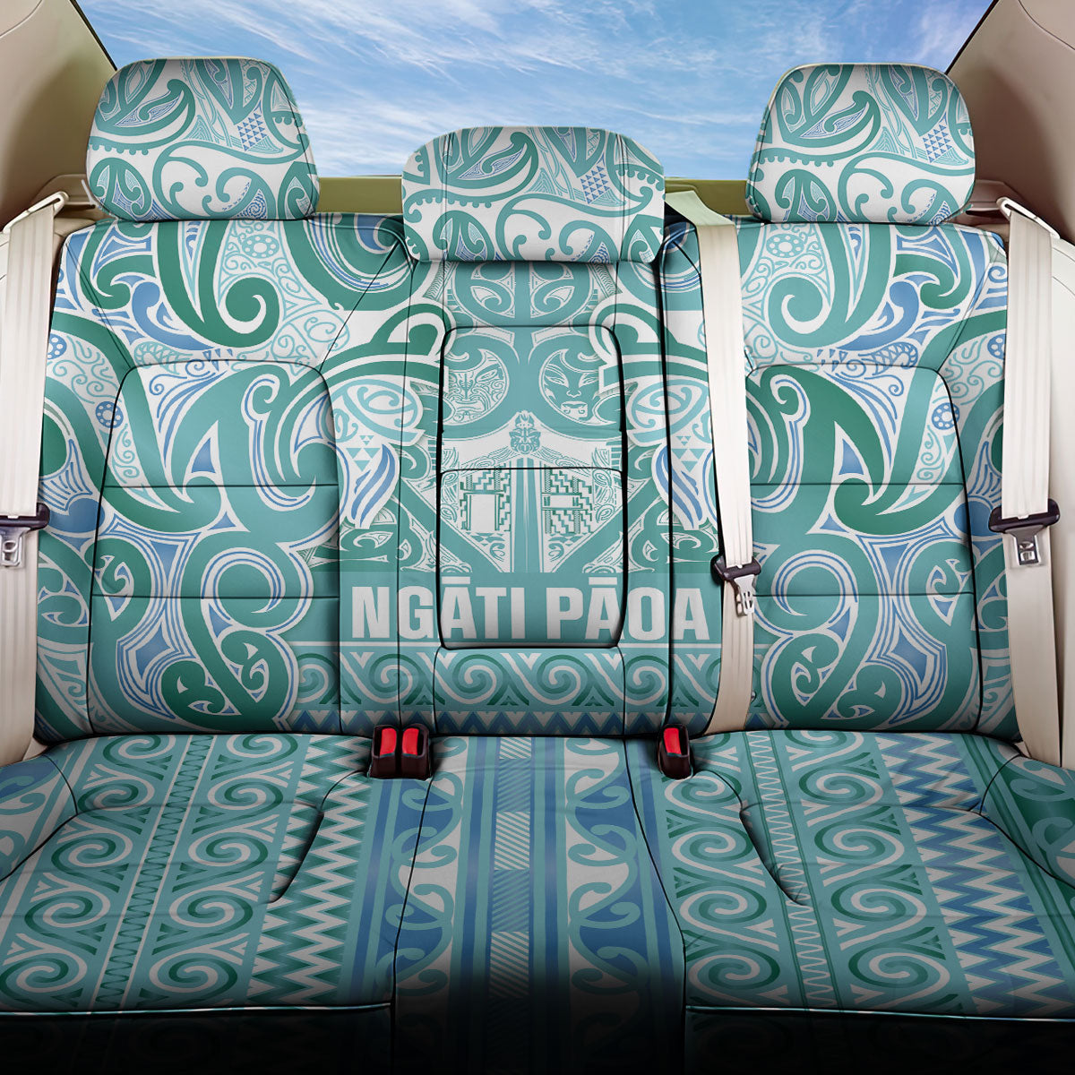 Aotearoa Iwi Ngati Paoa Back Car Seat Cover Maori Wharenui House Tribal Pattern