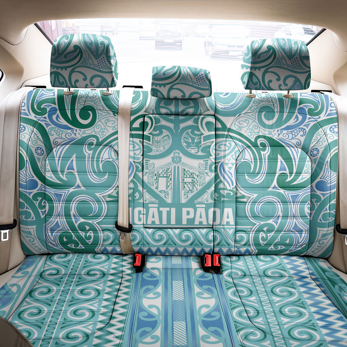 Aotearoa Iwi Ngati Paoa Back Car Seat Cover Maori Wharenui House Tribal Pattern