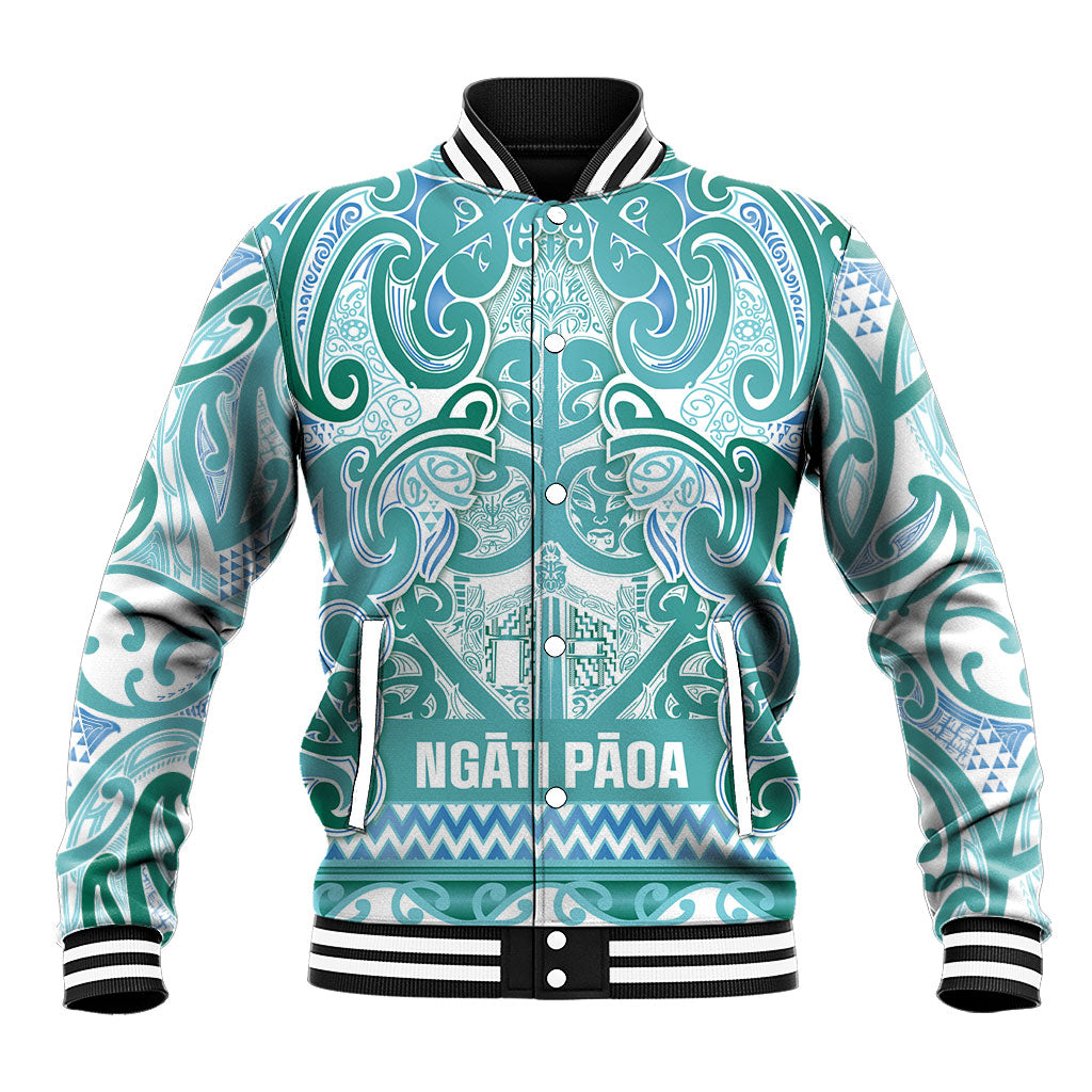 Aotearoa Iwi Ngati Paoa Baseball Jacket Maori Wharenui House Tribal Pattern