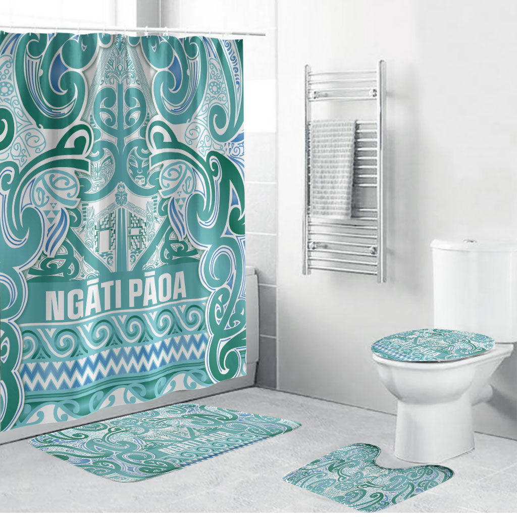 Aotearoa Iwi Ngati Paoa Bathroom Set Maori Wharenui House Tribal Pattern