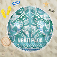 Aotearoa Iwi Ngati Paoa Beach Blanket Maori Wharenui House Tribal Pattern
