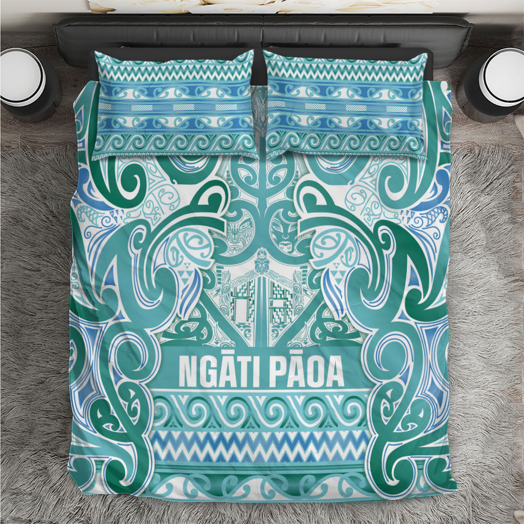 Aotearoa Iwi Ngati Paoa Bedding Set Maori Wharenui House Tribal Pattern