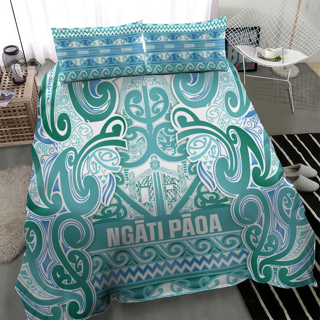 Aotearoa Iwi Ngati Paoa Bedding Set Maori Wharenui House Tribal Pattern