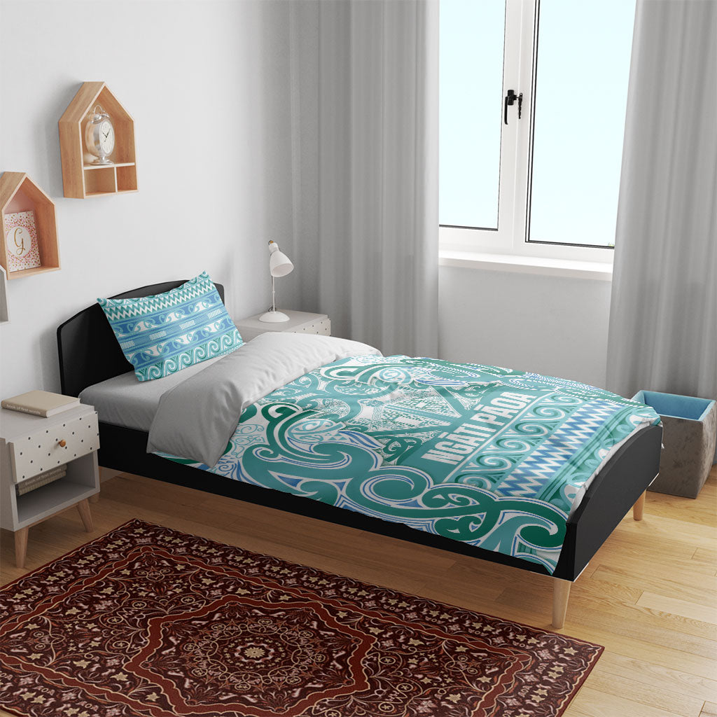 Aotearoa Iwi Ngati Paoa Bedding Set Maori Wharenui House Tribal Pattern