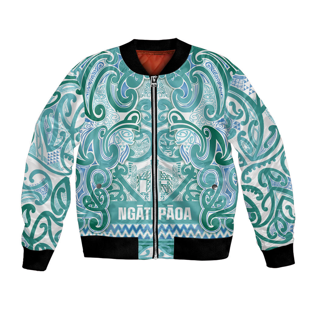 Aotearoa Iwi Ngati Paoa Bomber Jacket Maori Wharenui House Tribal Pattern