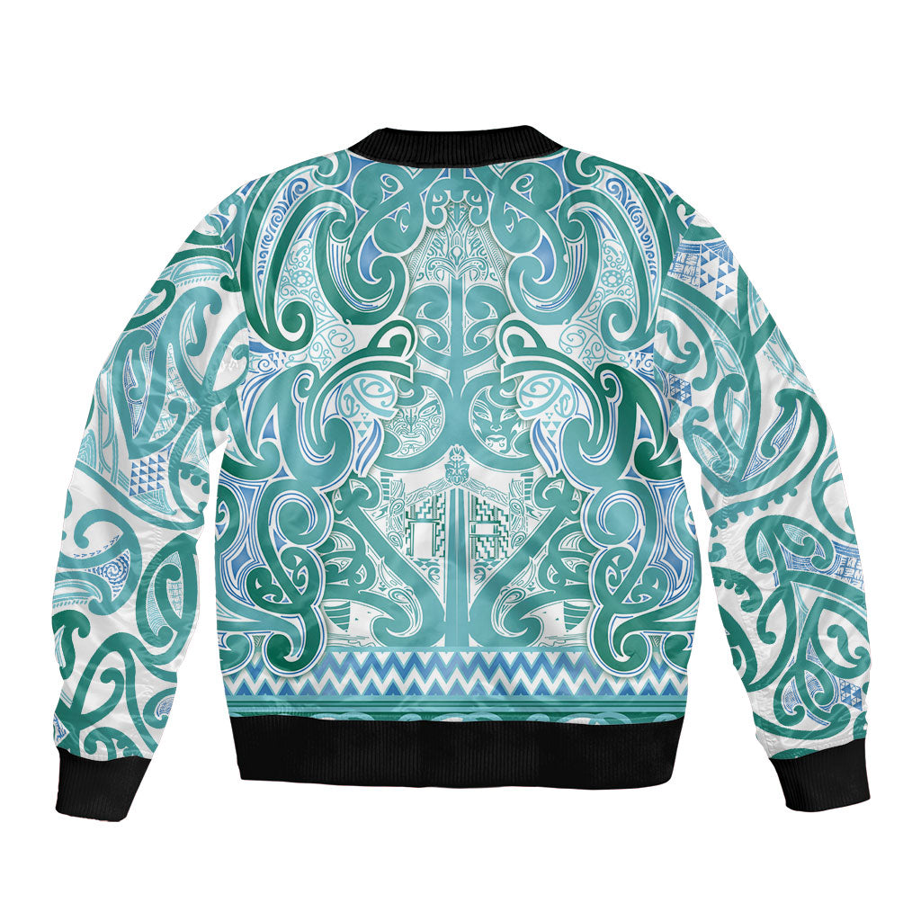 Aotearoa Iwi Ngati Paoa Bomber Jacket Maori Wharenui House Tribal Pattern