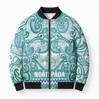 Aotearoa Iwi Ngati Paoa Bomber Puffer Jacket Maori Wharenui House Tribal Pattern