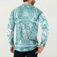 Aotearoa Iwi Ngati Paoa Button Sweatshirt Maori Wharenui House Tribal Pattern