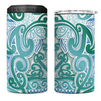 Aotearoa Iwi Ngati Paoa 4 in 1 Can Cooler Tumbler Maori Wharenui House Tribal Pattern