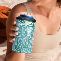 Aotearoa Iwi Ngati Paoa 4 in 1 Can Cooler Tumbler Maori Wharenui House Tribal Pattern