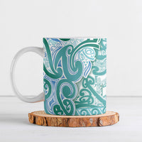 Aotearoa Iwi Ngati Paoa Ceramic Mug Maori Wharenui House Tribal Pattern