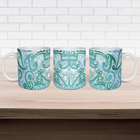Aotearoa Iwi Ngati Paoa Ceramic Mug Maori Wharenui House Tribal Pattern