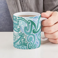 Aotearoa Iwi Ngati Paoa Ceramic Mug Maori Wharenui House Tribal Pattern