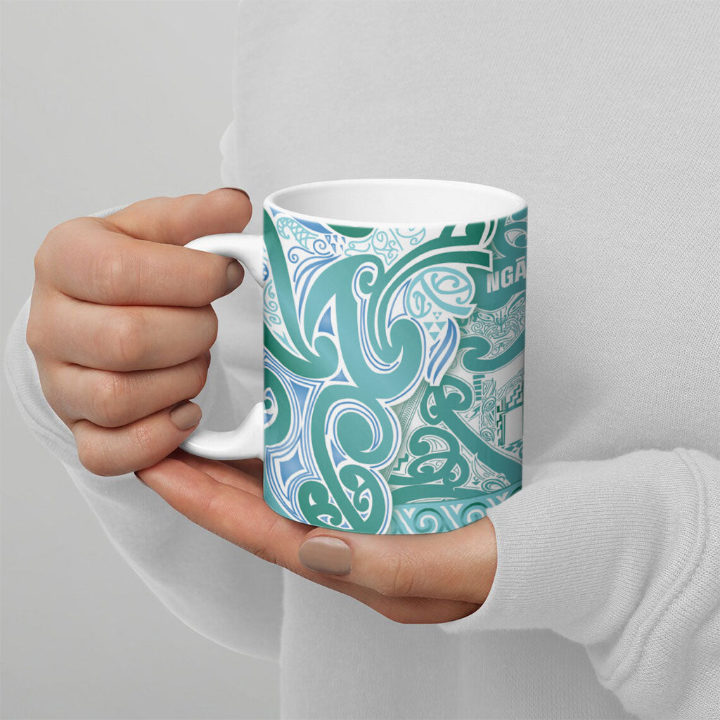 Aotearoa Iwi Ngati Paoa Ceramic Mug Maori Wharenui House Tribal Pattern