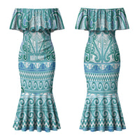 Aotearoa Iwi Ngati Paoa Couples Matching Mermaid Dress and Hawaiian Shirt Maori Wharenui House Tribal Pattern