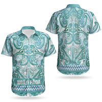 Aotearoa Iwi Ngati Paoa Couples Matching Summer Maxi Dress and Hawaiian Shirt Maori Wharenui House Tribal Pattern