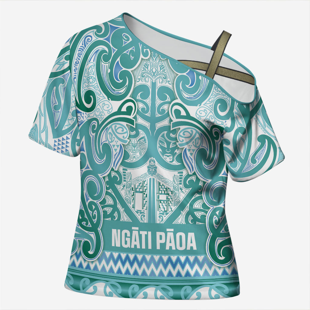 Aotearoa Iwi Ngati Paoa Cross Shoulder Shirt Maori Wharenui House Tribal Pattern