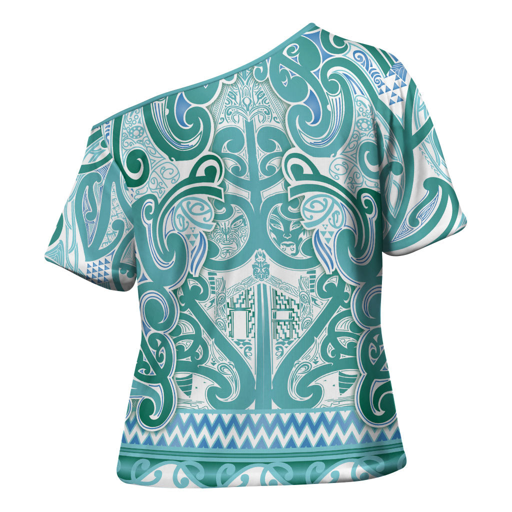 Aotearoa Iwi Ngati Paoa Cross Shoulder Shirt Maori Wharenui House Tribal Pattern