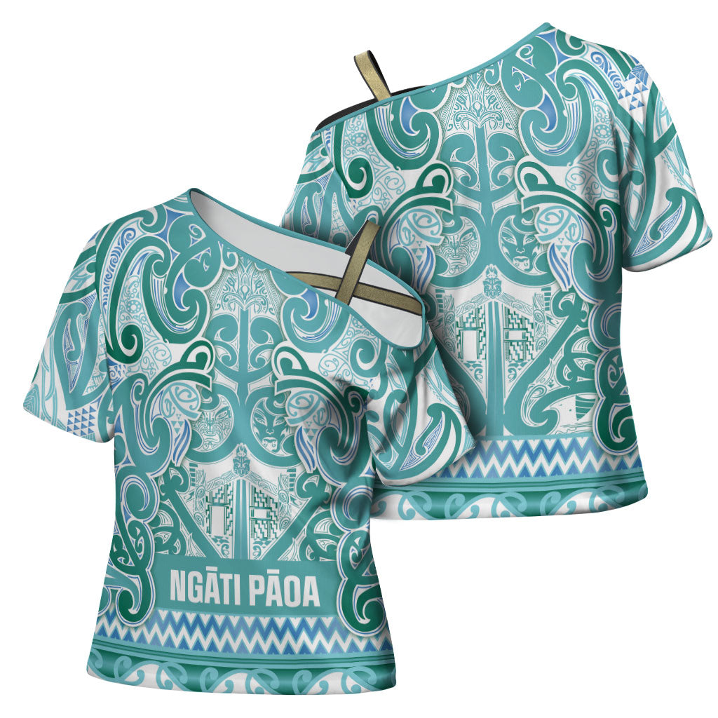 Aotearoa Iwi Ngati Paoa Cross Shoulder Shirt Maori Wharenui House Tribal Pattern