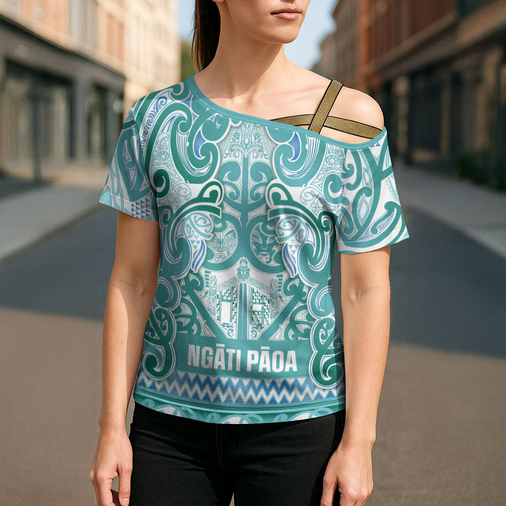 Aotearoa Iwi Ngati Paoa Cross Shoulder Shirt Maori Wharenui House Tribal Pattern