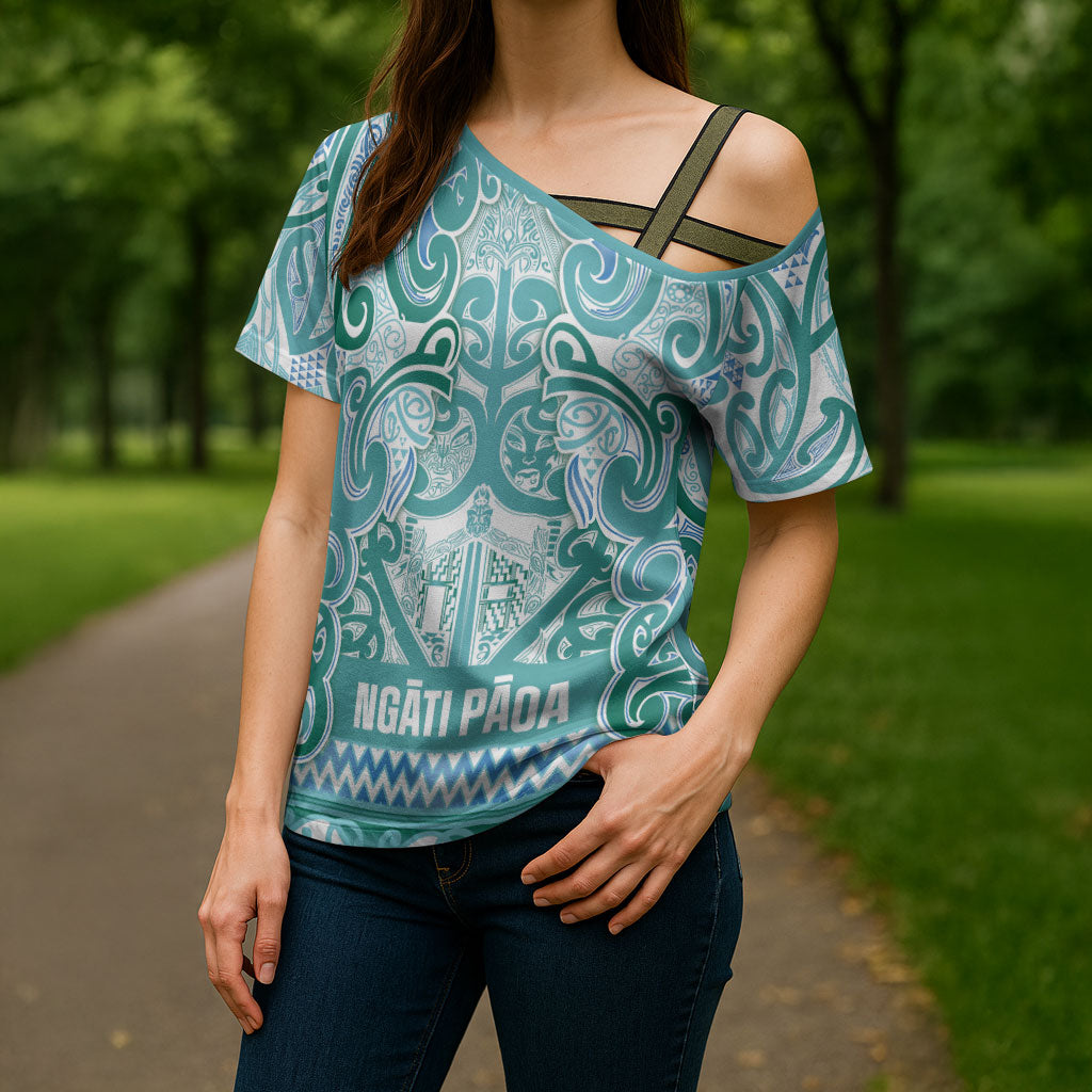 Aotearoa Iwi Ngati Paoa Cross Shoulder Shirt Maori Wharenui House Tribal Pattern