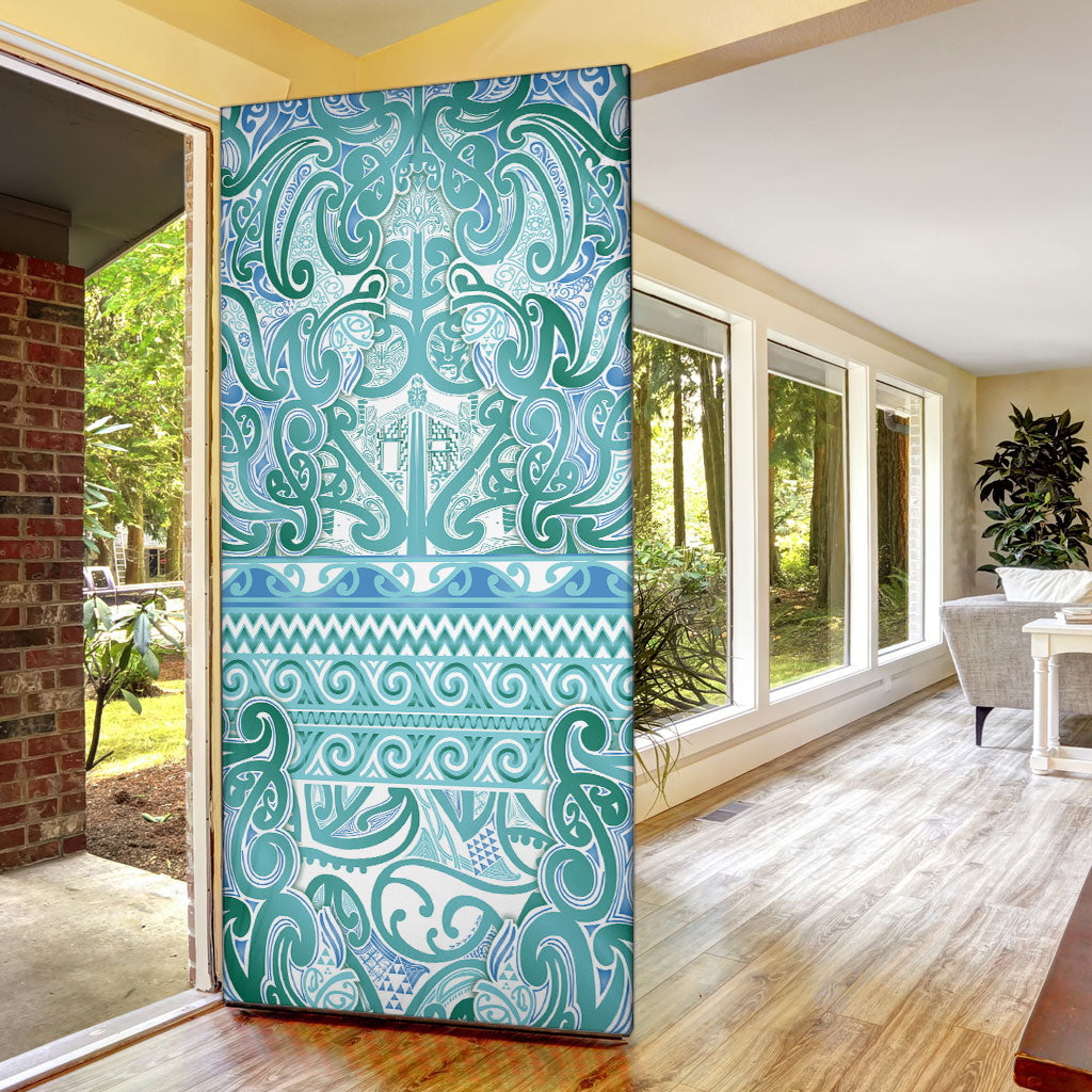 Aotearoa Iwi Ngati Paoa Door Cover Maori Wharenui House Tribal Pattern