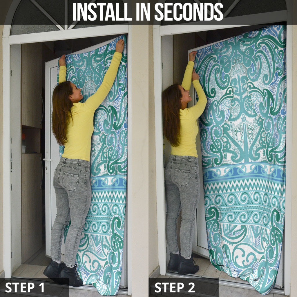 Aotearoa Iwi Ngati Paoa Door Cover Maori Wharenui House Tribal Pattern