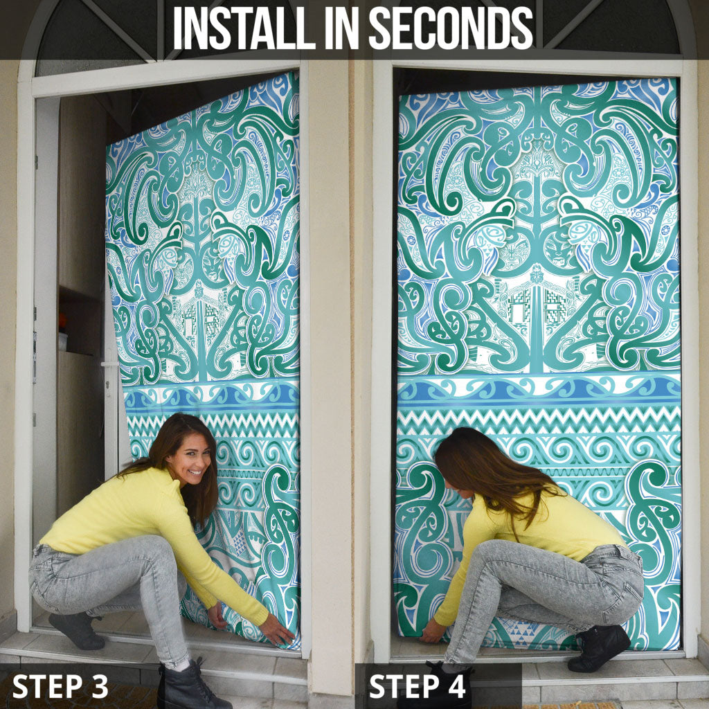 Aotearoa Iwi Ngati Paoa Door Cover Maori Wharenui House Tribal Pattern