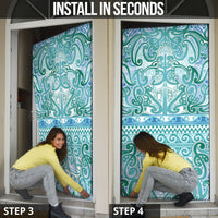 Aotearoa Iwi Ngati Paoa Door Cover Maori Wharenui House Tribal Pattern