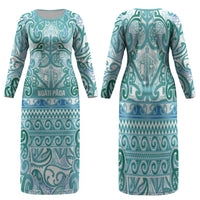 Aotearoa Iwi Ngati Paoa Family Matching Long Sleeve Bodycon Dress and Hawaiian Shirt Maori Wharenui House Tribal Pattern