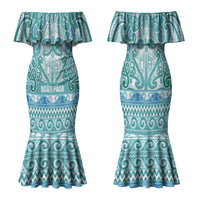 Aotearoa Iwi Ngati Paoa Family Matching Mermaid Dress and Hawaiian Shirt Maori Wharenui House Tribal Pattern