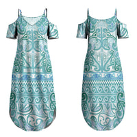 Aotearoa Iwi Ngati Paoa Family Matching Summer Maxi Dress and Hawaiian Shirt Maori Wharenui House Tribal Pattern