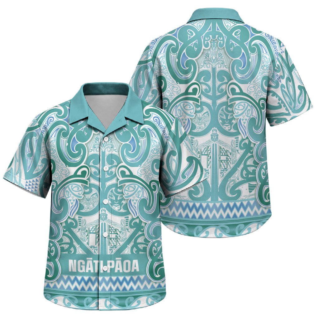 Aotearoa Iwi Ngati Paoa Family Matching Summer Maxi Dress and Hawaiian Shirt Maori Wharenui House Tribal Pattern