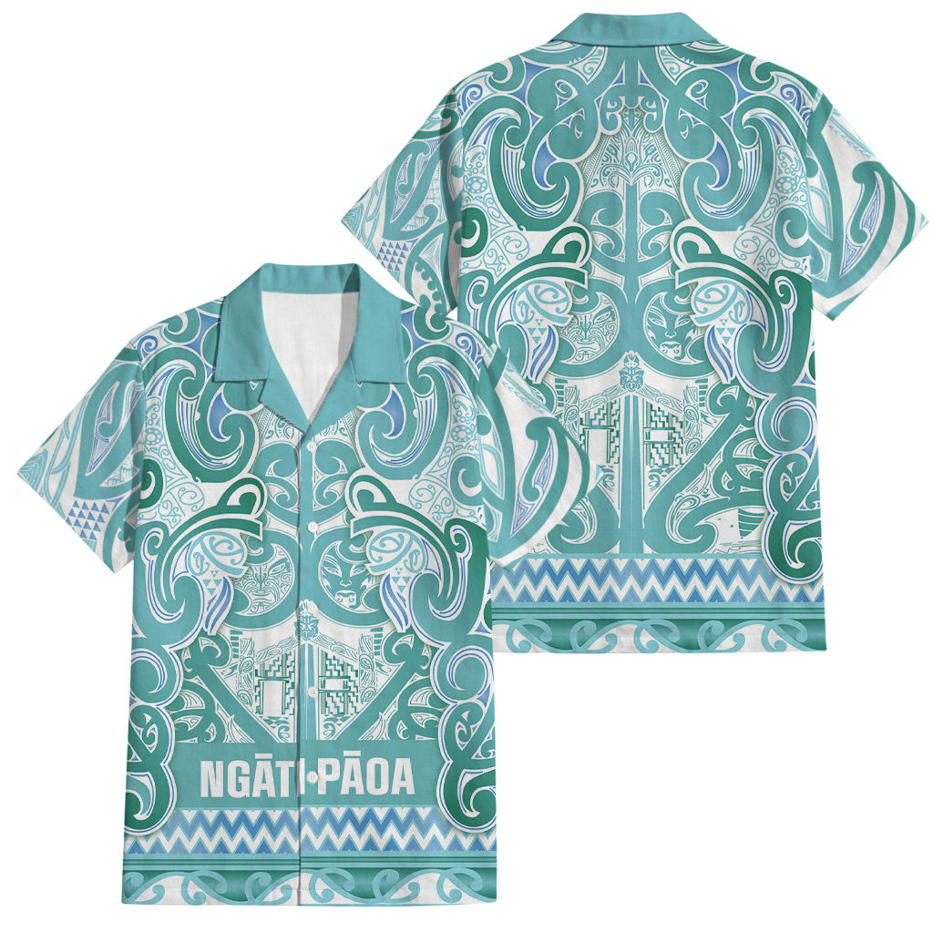 Aotearoa Iwi Ngati Paoa Family Matching Tank Maxi Dress and Hawaiian Shirt Maori Wharenui House Tribal Pattern