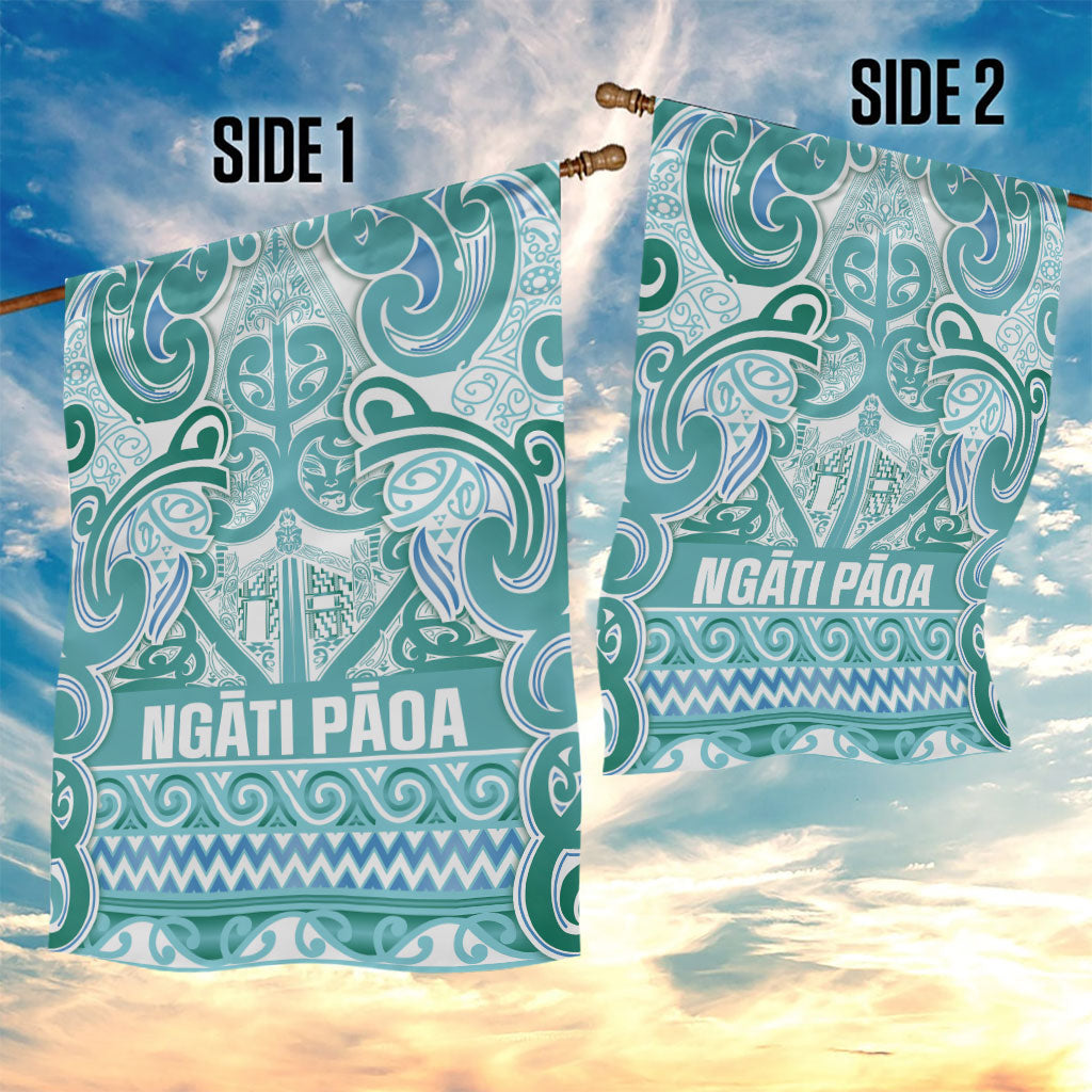 Aotearoa Iwi Ngati Paoa Garden Flag Maori Wharenui House Tribal Pattern
