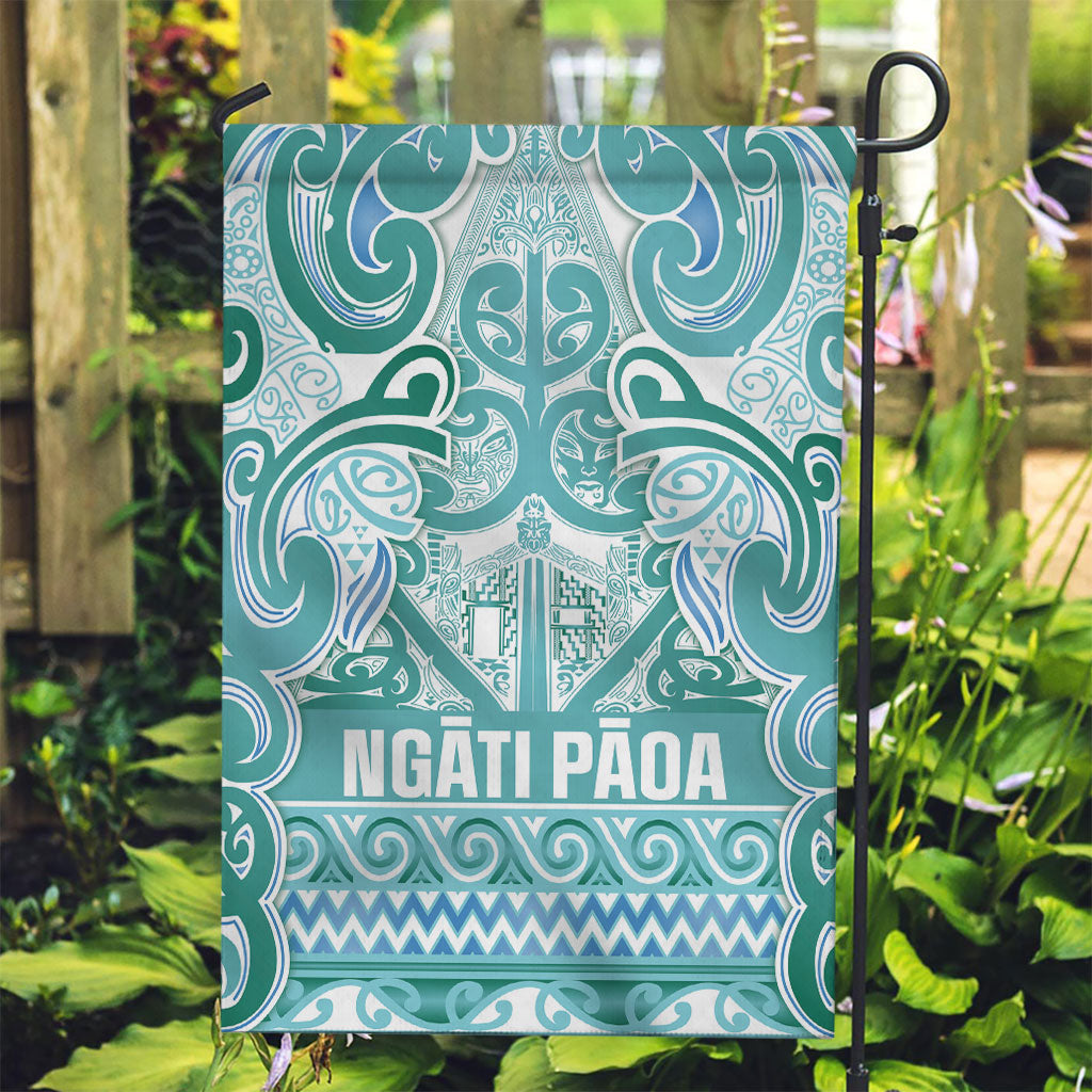 Aotearoa Iwi Ngati Paoa Garden Flag Maori Wharenui House Tribal Pattern