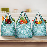 Aotearoa Iwi Ngati Paoa Grocery Bag Maori Wharenui House Tribal Pattern