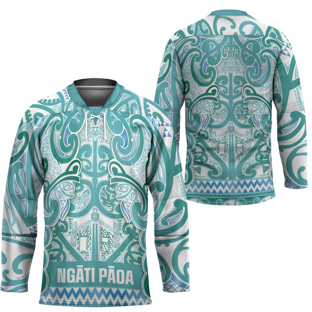 Aotearoa Iwi Ngati Paoa Hockey Jersey Maori Wharenui House Tribal Pattern