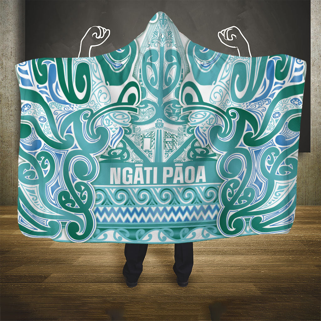 Aotearoa Iwi Ngati Paoa Hooded Blanket Maori Wharenui House Tribal Pattern