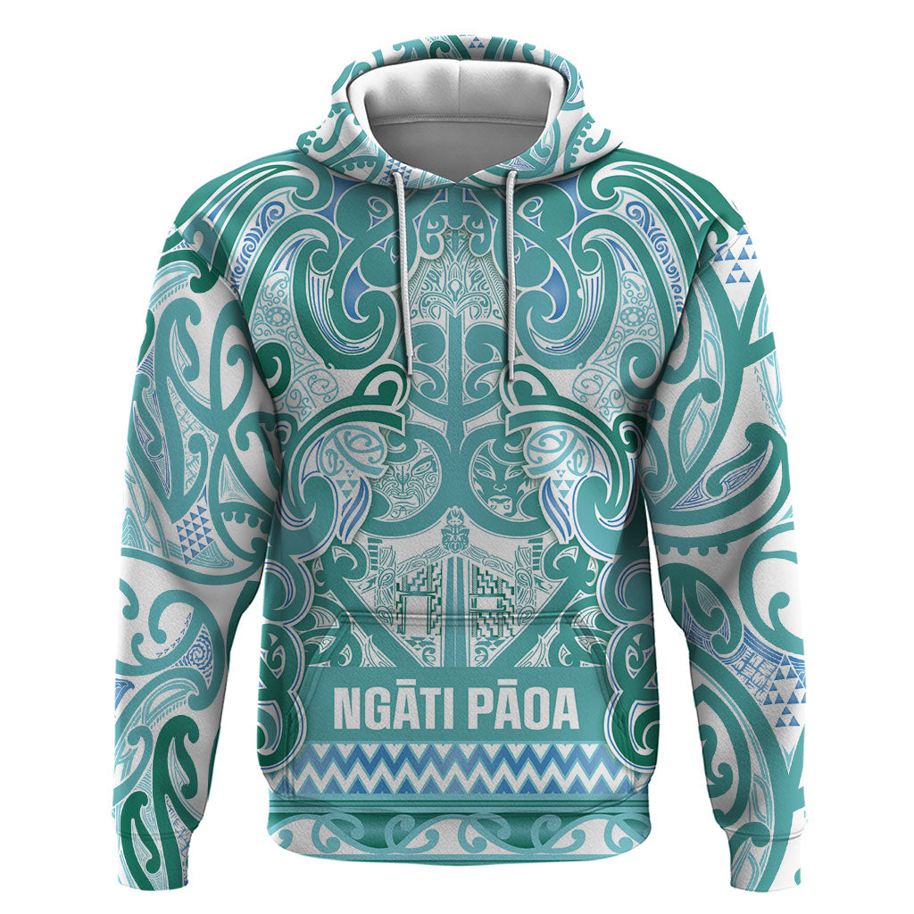Aotearoa Iwi Ngati Paoa Hoodie Maori Wharenui House Tribal Pattern