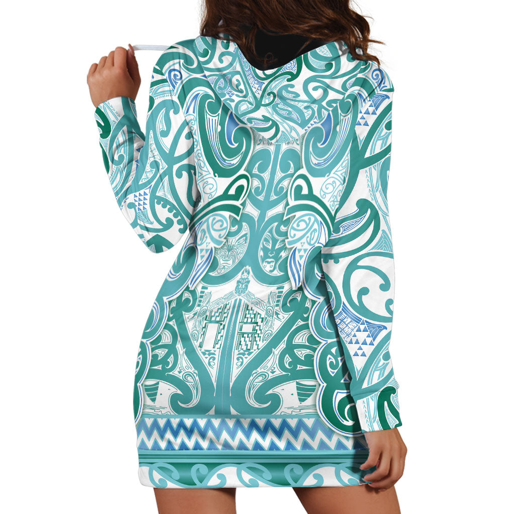 Aotearoa Iwi Ngati Paoa Hoodie Dress Maori Wharenui House Tribal Pattern