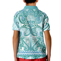 Aotearoa Iwi Ngati Paoa Kid Polo Shirt Maori Wharenui House Tribal Pattern
