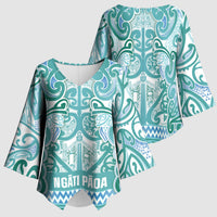 Aotearoa Iwi Ngati Paoa Kimono Sleeve Blouse Maori Wharenui House Tribal Pattern