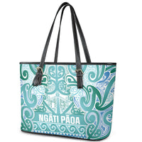 Aotearoa Iwi Ngati Paoa Leather Tote Bag Maori Wharenui House Tribal Pattern
