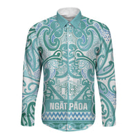 Aotearoa Iwi Ngati Paoa Long Sleeve Button Shirt Maori Wharenui House Tribal Pattern