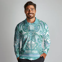 Aotearoa Iwi Ngati Paoa Long Sleeve Polo Shirt Maori Wharenui House Tribal Pattern