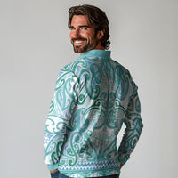 Aotearoa Iwi Ngati Paoa Long Sleeve Polo Shirt Maori Wharenui House Tribal Pattern